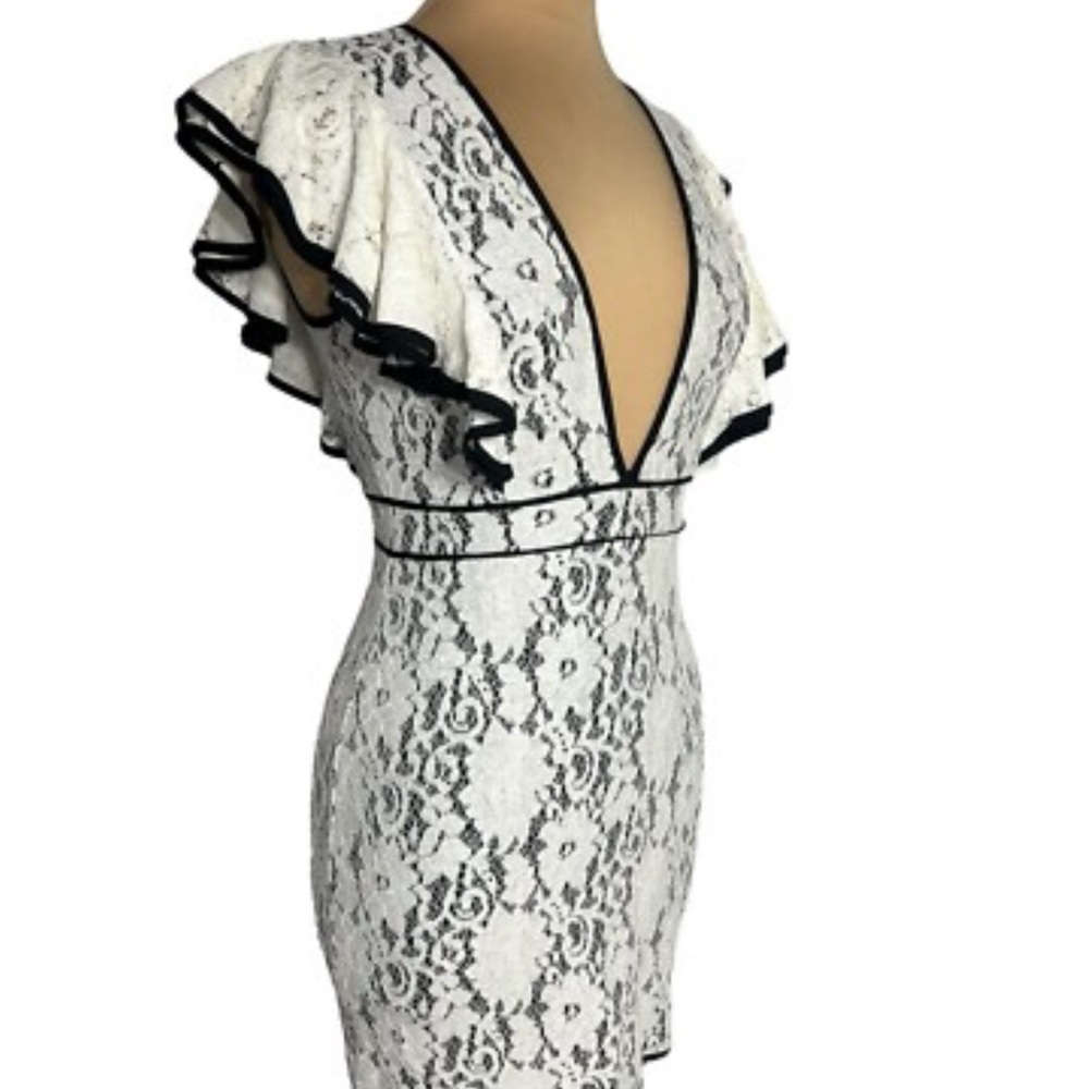 Lulu's Black and White Lace Dress -Small - Picture 2 of 16